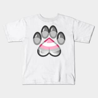 LGBTQ+ Pride Heart Paws - Demigirl Kids T-Shirt